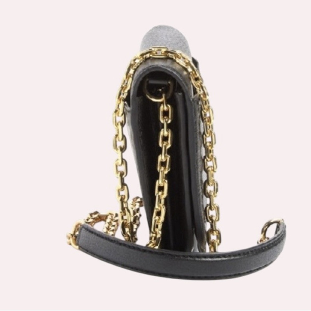 Marc Jacobs Empire City Black Pebbled Leather Crossbody with Gold Chain EUC - Picture 3 of 12